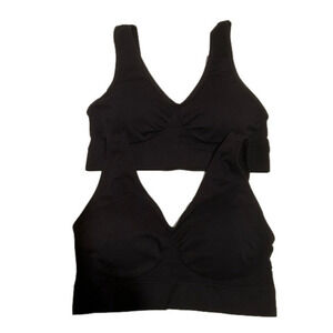 Two Black Stretch Bras XL